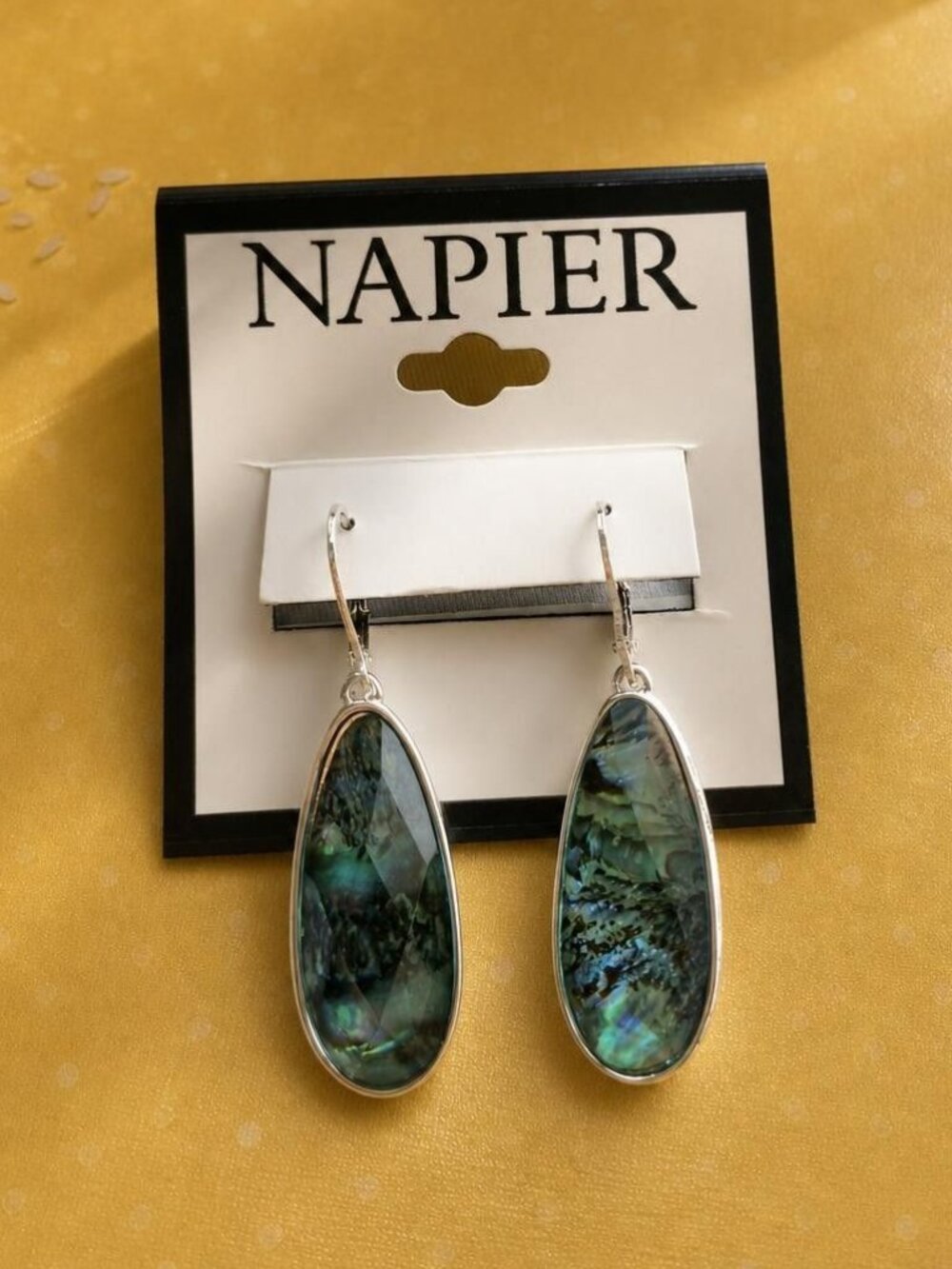 Napier Abalone Teardrop Dangle Earrings